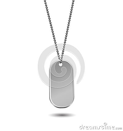 Military ID Tag Army Medallion Cartoon Illustration