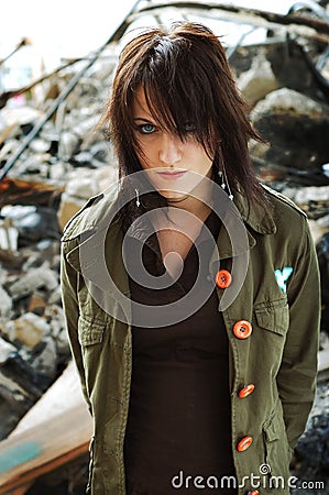 Military Inspired Fashion Stock Photo