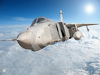 Military jet bomber Su-24 Stock Photo