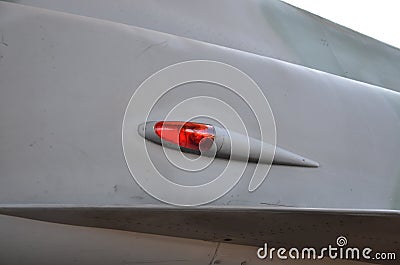 Military jet navigation bulb light. Brazilian signaling military airplane illumination of navigation Stock Photo
