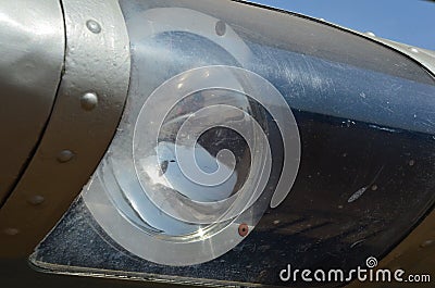 Military jet navigation bulb light. Brazilian signaling military airplane illumination of navigation Stock Photo