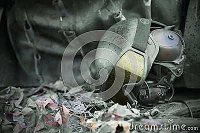 Military kevlar helmet Stock Photo