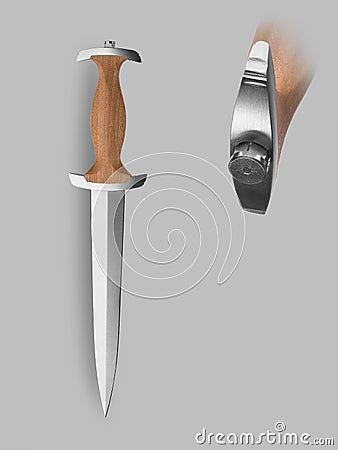 Military knife with scabbard Stock Photo