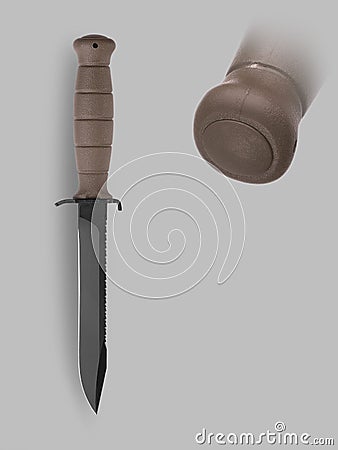 Military knife with scabbard Stock Photo