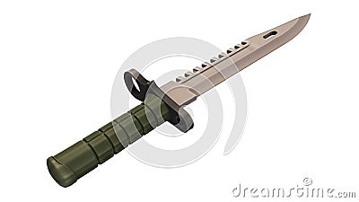 Military knife, weapon on white Stock Photo