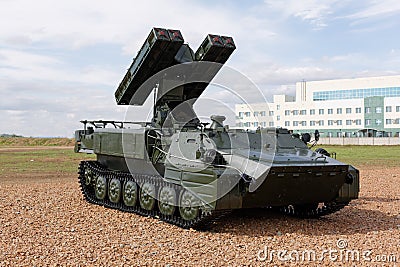 Military machines, cars and tanks on the exhibition Editorial Stock Photo