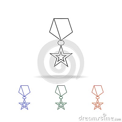Military medal icon. Element of prizes multi colored icon for mobile concept and web apps. Thin line icon for website design and d Stock Photo