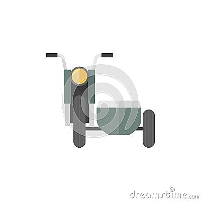 Flat icon - Military Motorcycle Vector Illustration