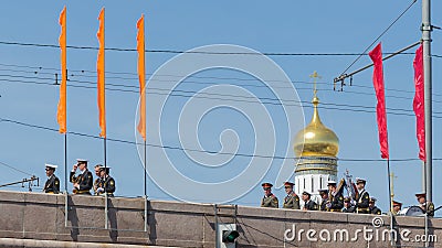 Military musicians and Ivan the Great Bell Editorial Stock Photo