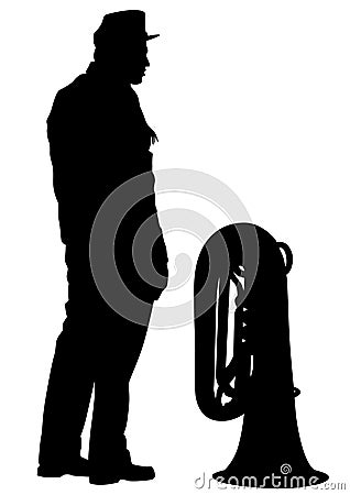 Military musicians one Vector Illustration