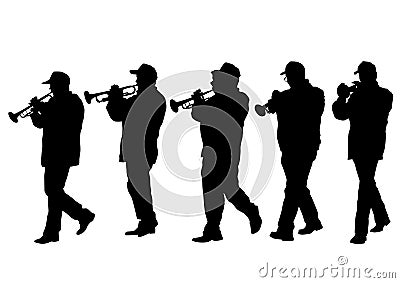 Military musicians two Vector Illustration