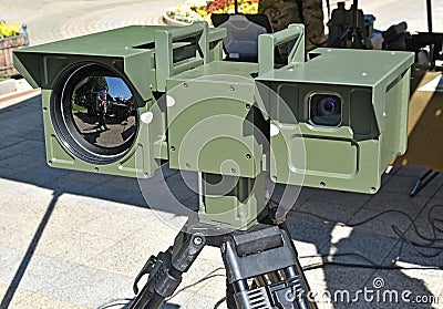 Military night vision camera Stock Photo