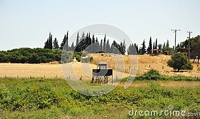 Military observation tower Stock Photo
