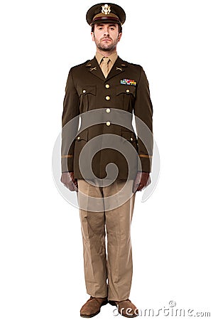 Military Officer In Attention Position Stock Photo - Image: 44818877