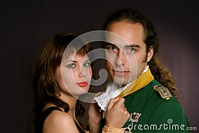 Military officer and his lady Stock Photo