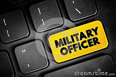 Military Officer text button on keyboard, concept background Stock Photo