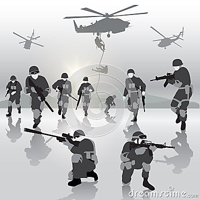 Military operation Vector Illustration