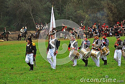 Military orchestra at Borodino 2012 historical reenactment Editorial Stock Photo