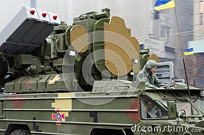 Military parade in the Ukrainian capital Editorial Stock Photo