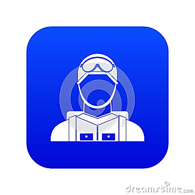 Military paratrooper icon digital blue Vector Illustration