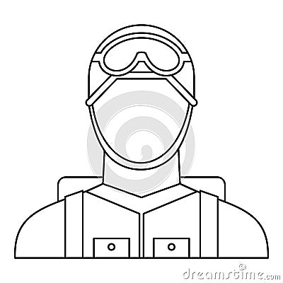 Military paratrooper icon, outline style Vector Illustration