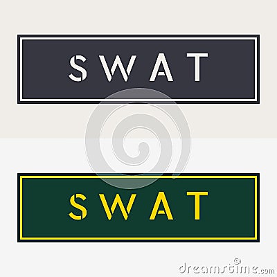 Military Patches. Army Badge. Emblem of SWAT. Design Elements for Military Style Jackets Shirt and T-Shirts Vector Illustration