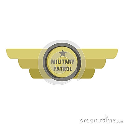 Military patrol icon logo, flat style Vector Illustration