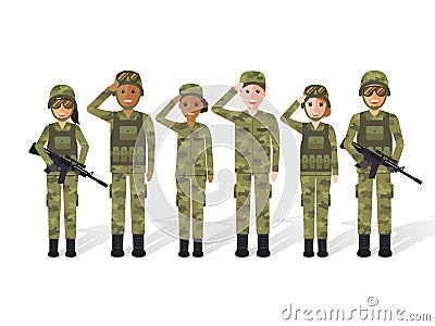 Military people Vector Illustration