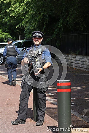 Military Police protection for the British royal family Editorial Stock Photo