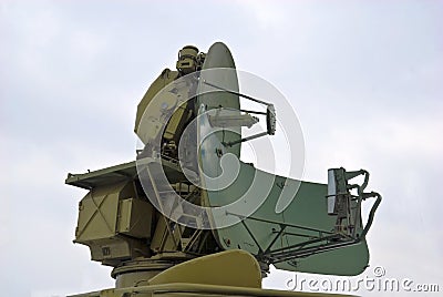 Military radar antenna Stock Photo