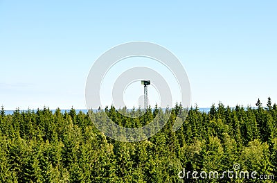 Military radar tower Stock Photo