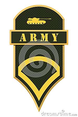 Military Ranks and Insignia. Stripes and Chevrons of Army Vector Illustration