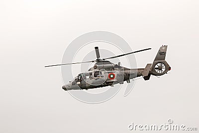 Military rescue Panther helicopter in air show Editorial Stock Photo