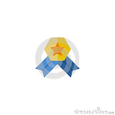 Military reward medal vector icon symbol isolated on white background Vector Illustration