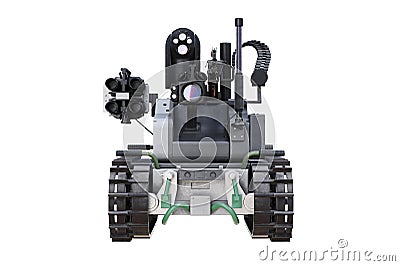 Military robot tank, front view Stock Photo