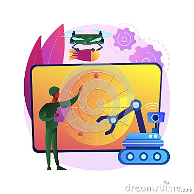 Military robotics abstract concept vector illustration. Vector Illustration