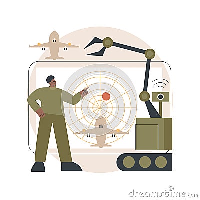 Military robotics abstract concept vector illustration. Vector Illustration