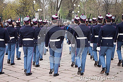 Military school cadets in the oath ceremony Editorial Stock Photo