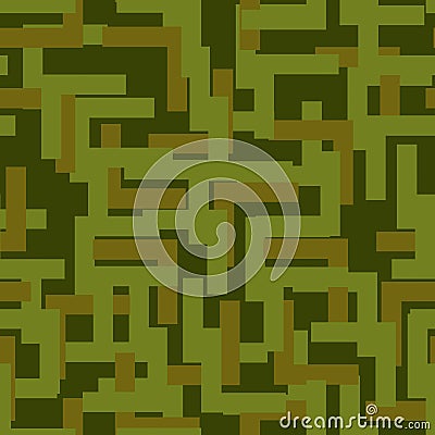 Military seamless pattern. Army abstract texture. camouflage ornament for soldiers. Green soldiery background. war khaki for hunt Vector Illustration