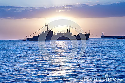 Military ship Stock Photo