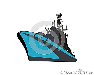 Military ship design vector Vector Illustration