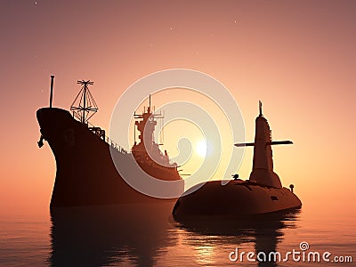 The military ships Stock Photo
