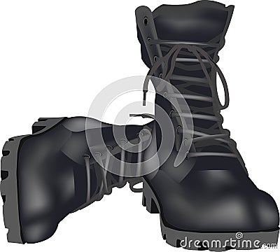 Military shoes amphibians Vector Illustration