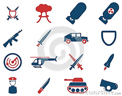 Military simply icons Vector Illustration