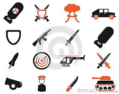 Military simply icons Vector Illustration