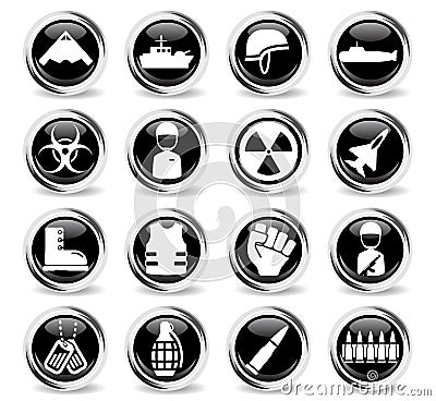 Military simply icons Stock Photo