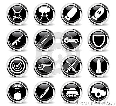 Military simply icons Stock Photo