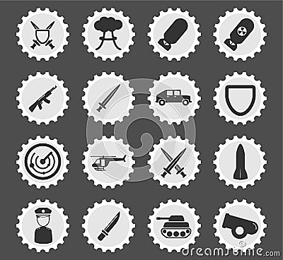 Military simply icons Stock Photo