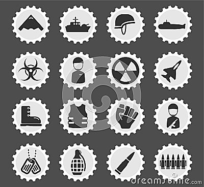 Military simply icons Stock Photo