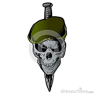 Military skull and dagger Vector Illustration